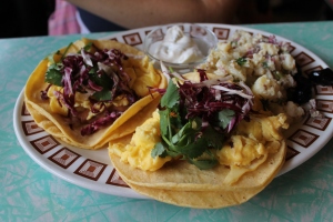 Tacos for breakfast definitely wouldn't be found at the Golden Griddle!